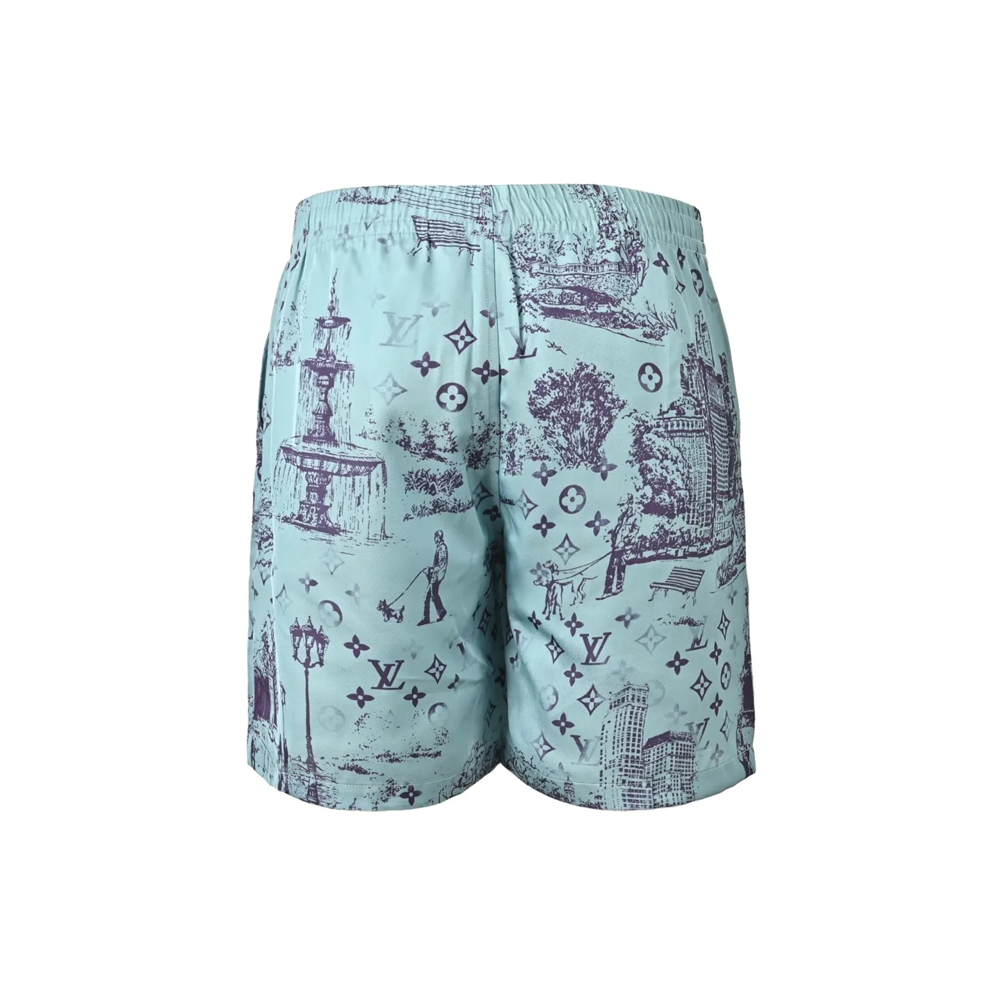 Louis Vuitton/Louis Vuitton City Park Mulberry Silk Suit Shorts